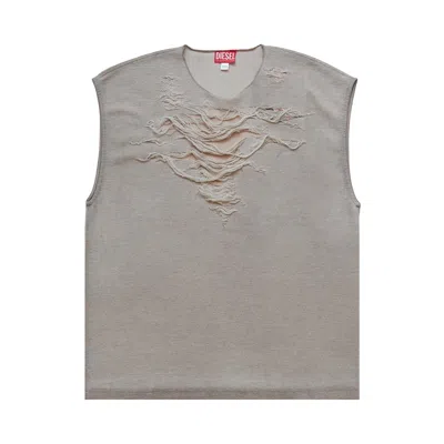 Pre-owned Diesel Distressed Sleeveless Top 'grey' | Men's Size M In Gray