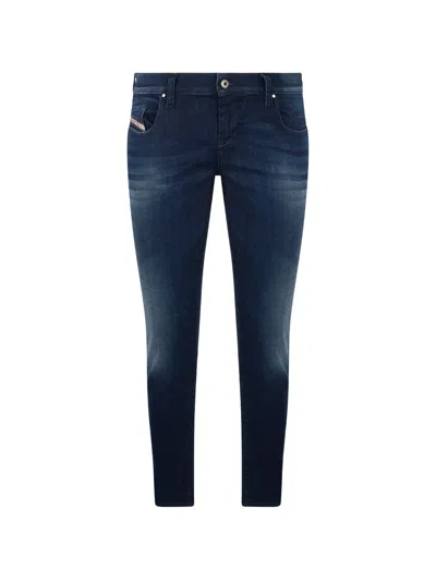Diesel Distressed Slim-fit Jeans In Blue