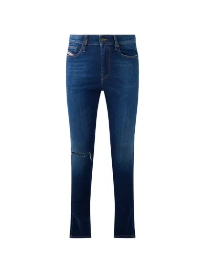 Diesel Distressed Straight-leg Jeans In Blue