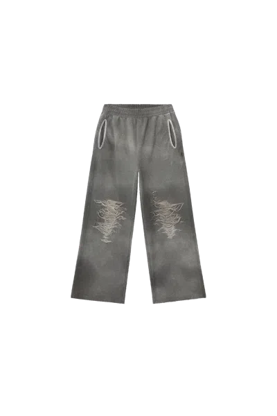 DIESEL DIESEL DISTRESSED SWEATPANTS GREY