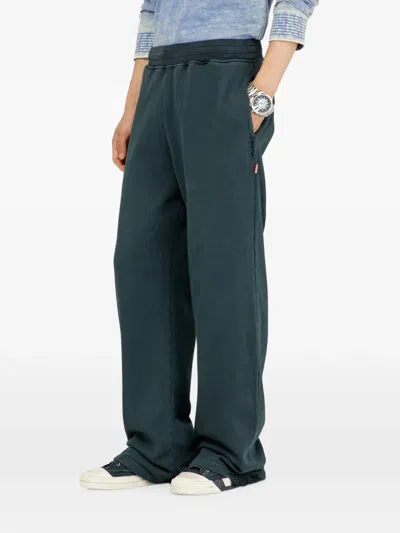 Diesel Distressed Sweatpants With Crystal Details In Black