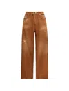 Diesel Distressed Wide-leg Jeans In Brown