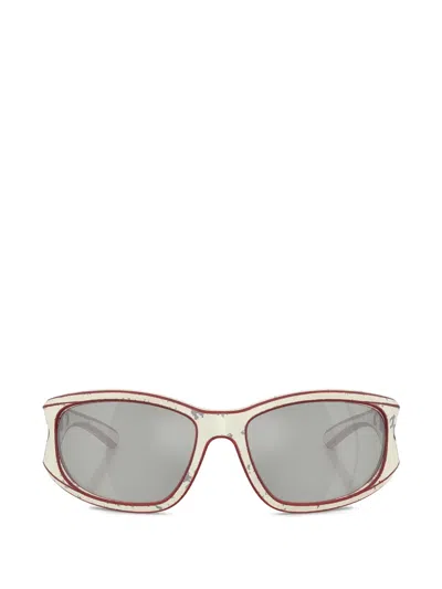 Diesel Distressed-effect Geometric-frame Sunglasses In Neutral