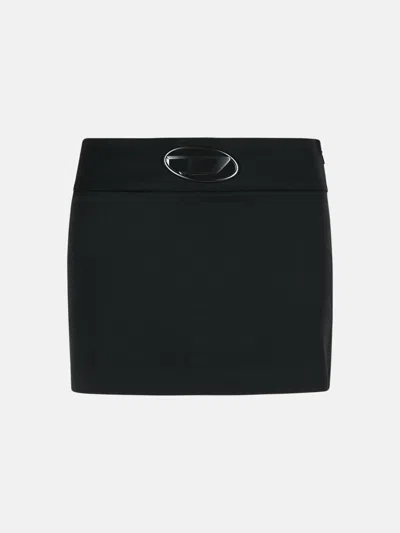 Diesel 'dixy' Black Polyester Blend Miniskirt