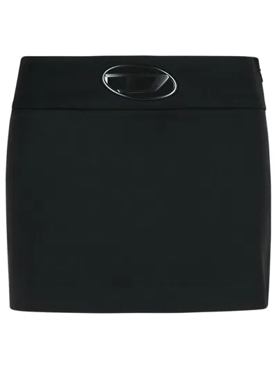 DIESEL DIESEL 'DIXY' BLACK POLYESTER BLEND MINISKIRT WOMEN