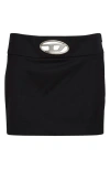 Diesel ® Dixy Logo Inset Miniskirt In Black