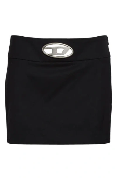 Diesel ® Dixy Logo Inset Miniskirt In Black