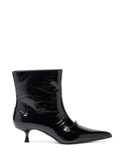 Diesel D-jewels Pointed-toe Ankle Boots In Black
