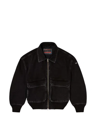 Diesel D-kurz Denim Jacket In Black