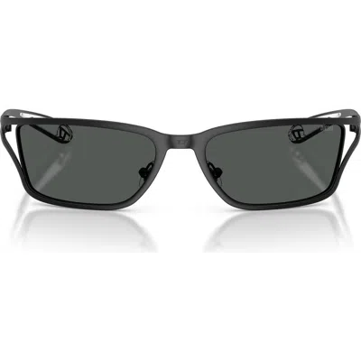 Diesel ® Dl1015 58mm Rectangular Sunglasses In Black