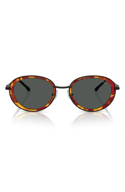 Diesel Tortoiseshell-effect Oval-frame Sunglasses In Metallic