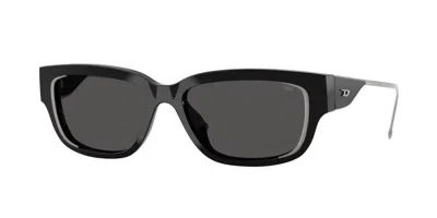 Diesel Dl2002mu 701/87 Occhiali Da Sole Neri Per Uomo In Black