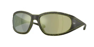 Diesel Dl3002 511/j2 Occhiali Da Sole Neri Per Uomo In Green