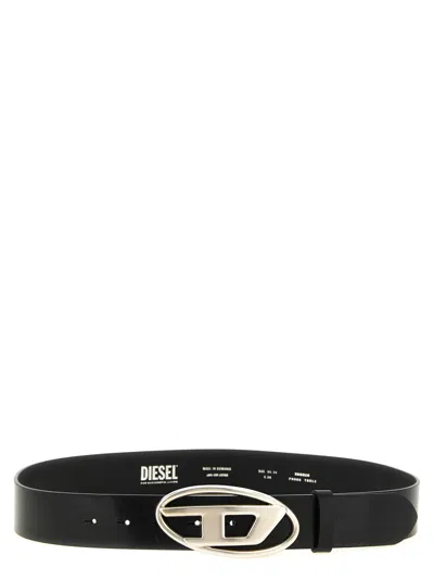 Diesel D-logo Metal Buckle Belt In Black