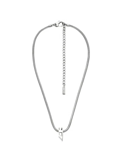 Diesel D-logo Snake-chain Necklace In Green
