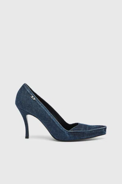 Diesel D-lucette-pumps In Denim In Blue