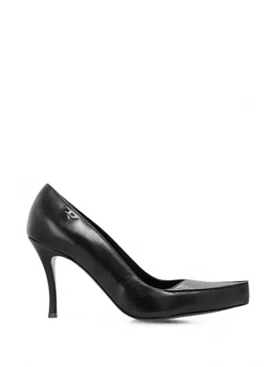 Diesel D-lucette-pumps In Leather In Black