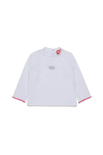 Diesel Kids' Dolcevita In Jersey Stretch Con Logo Oval D Lurex In Blue