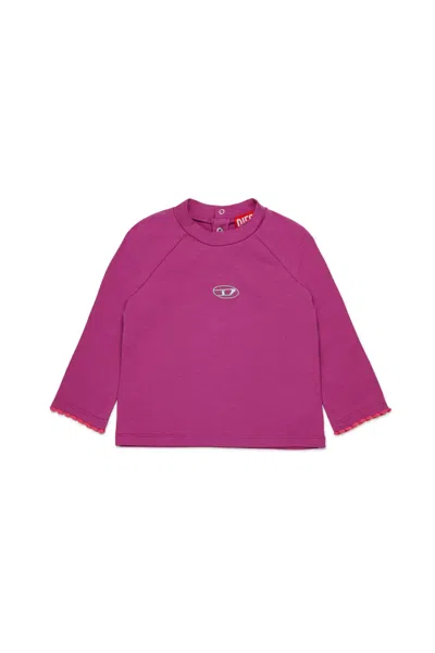 Diesel Kids' Dolcevita In Jersey Stretch Con Logo Oval D Lurex In Pink