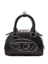 Diesel Rounded Rectangular Black Handbag With Detachable Strap In Black
