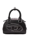 Diesel Rounded Rectangular Black Handbag With Detachable Strap In Black