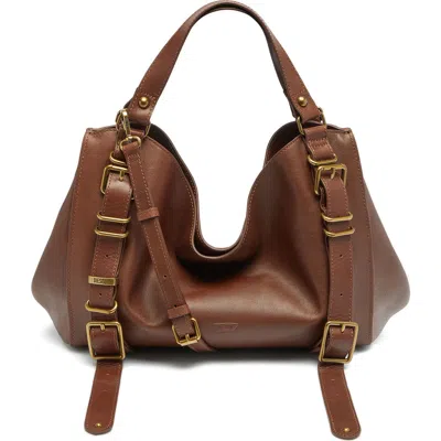 Diesel ® D-one Leather Top Handle Bag In Brown