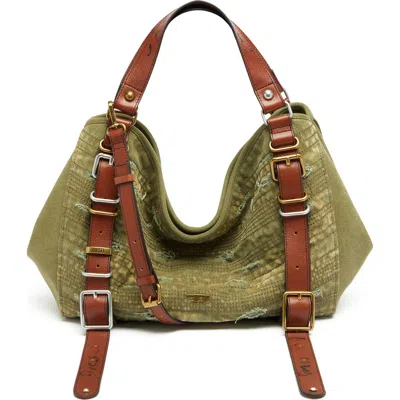 Diesel ® D-one Leather Top Handle Bag In Olive/green