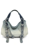 Diesel ® D-one Small Denim Top Handle Bag In Medium Blue
