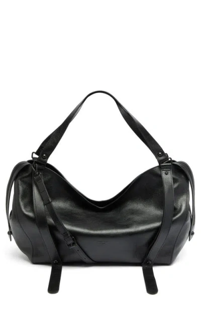 Diesel ® D-one Top Handle Leather Bag In Black
