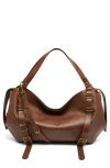 Diesel ® D-one Top Handle Leather Bag In Brown
