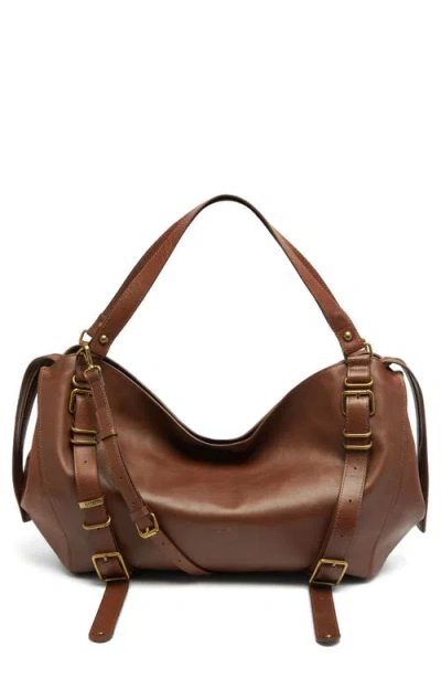 Diesel ® D-one Top Handle Leather Bag In Brown