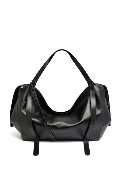 Diesel D-one-duffle Bag In Leather In Black