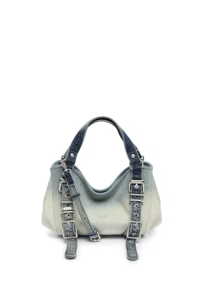 Diesel D-one-small Top-handle Bag In Crystal Solarised Denim In Blue