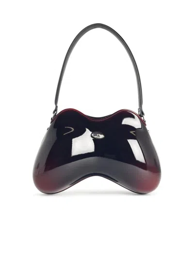 Diesel 'double-d' Burgundy Polished Pu Bag In Brown