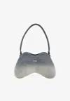 Diesel Double-d Shoulder Bag In Denim In Gray