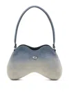 Diesel Double-d Shaped Denim Shoulder Bag In Blue