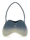 Diesel 'double D' Grey Shoulder Bag With Adjustable Shoulder Strap And Oval D Plaque On The Front In Cotton In Grey