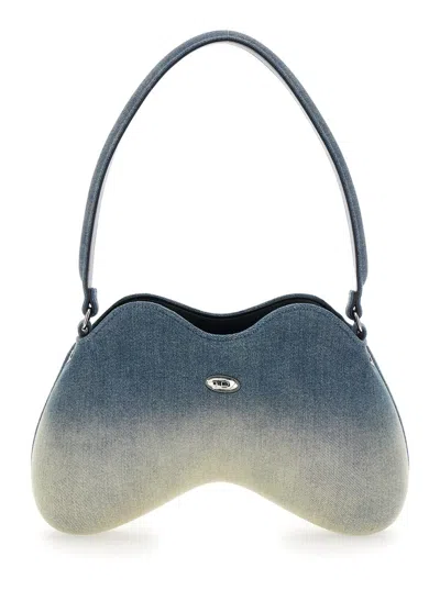 Diesel 'double D' Grey Shoulder Bag With Adjustable Shoulder Strap And Oval D Plaque On The Front In Cotton