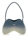 Diesel 'double D' Grey Shoulder Bag With Adjustable Shoulder Strap And Oval D Plaque On The Front In Cotton In Multicolor
