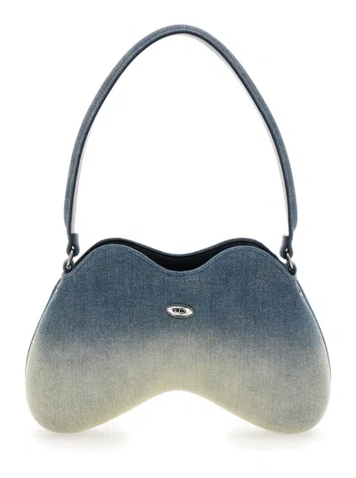 DIESEL DIESEL 'DOUBLE D' GREY SHOULDER BAG WITH ADJUSTABLE SHOULDER STRAP AND OVAL D PLAQUE ON THE FRONT IN