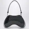 Diesel Double-d Patent Leather Shoulder Bag In Black In Black