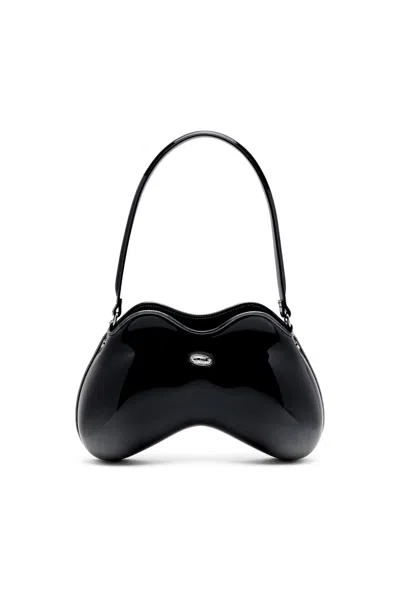 Diesel Double-d-rigid Shoulder Bag In Dégradé Glossy Pu