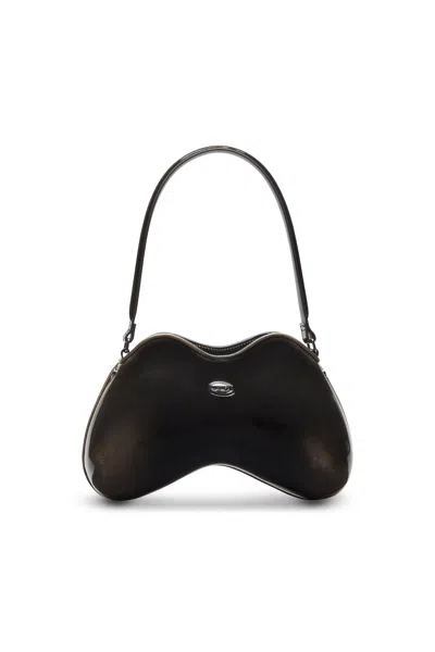 Diesel Double-d-rigid Shoulder Bag In Dégradé Glossy Pu