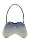 Diesel Double-d Shaped Denim Shoulder Bag In Gray