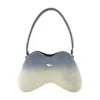 Diesel Double-d Shaped Denim Shoulder Bag In Blue