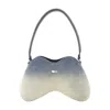 Diesel Double-d Shaped Denim Shoulder Bag In Blue