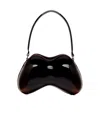 Diesel Double D Patent Shoulder Bag In Black