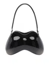 Diesel Double D Patent Shoulder Bag In Black