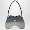 Diesel Double-d Shoulder Bag In Denim In Gray