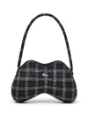 Diesel Double-d-shoulder Bag With Houndstooth Motif In Black